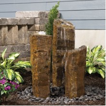 Basalt Column Fountain Kits with 3 Real Basalt Columns