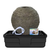 Stacked Slate Sphere Fountain Kit