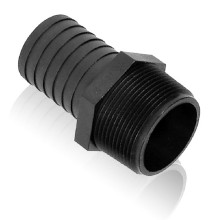 Black Poly Male Hose Adapters (MPT x HB) for Non-Kink Hose