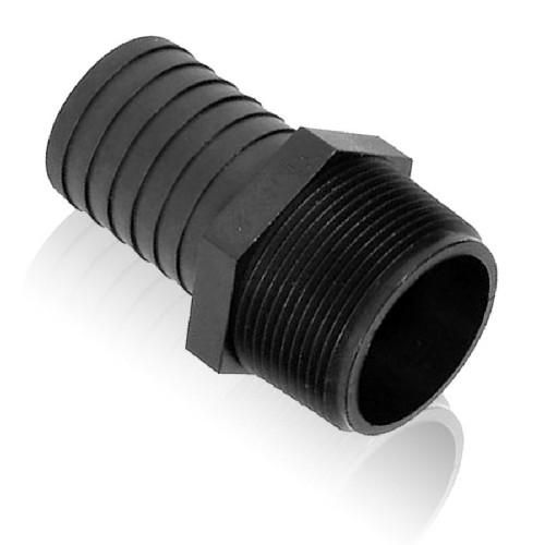 Black Poly Male Hose Adapters (MPT x HB) for Non-Kink Hose
