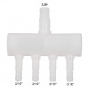 4-Way Plastic Airline Splitter - 3/8" x 3/16" for Aquariums and Small tanks